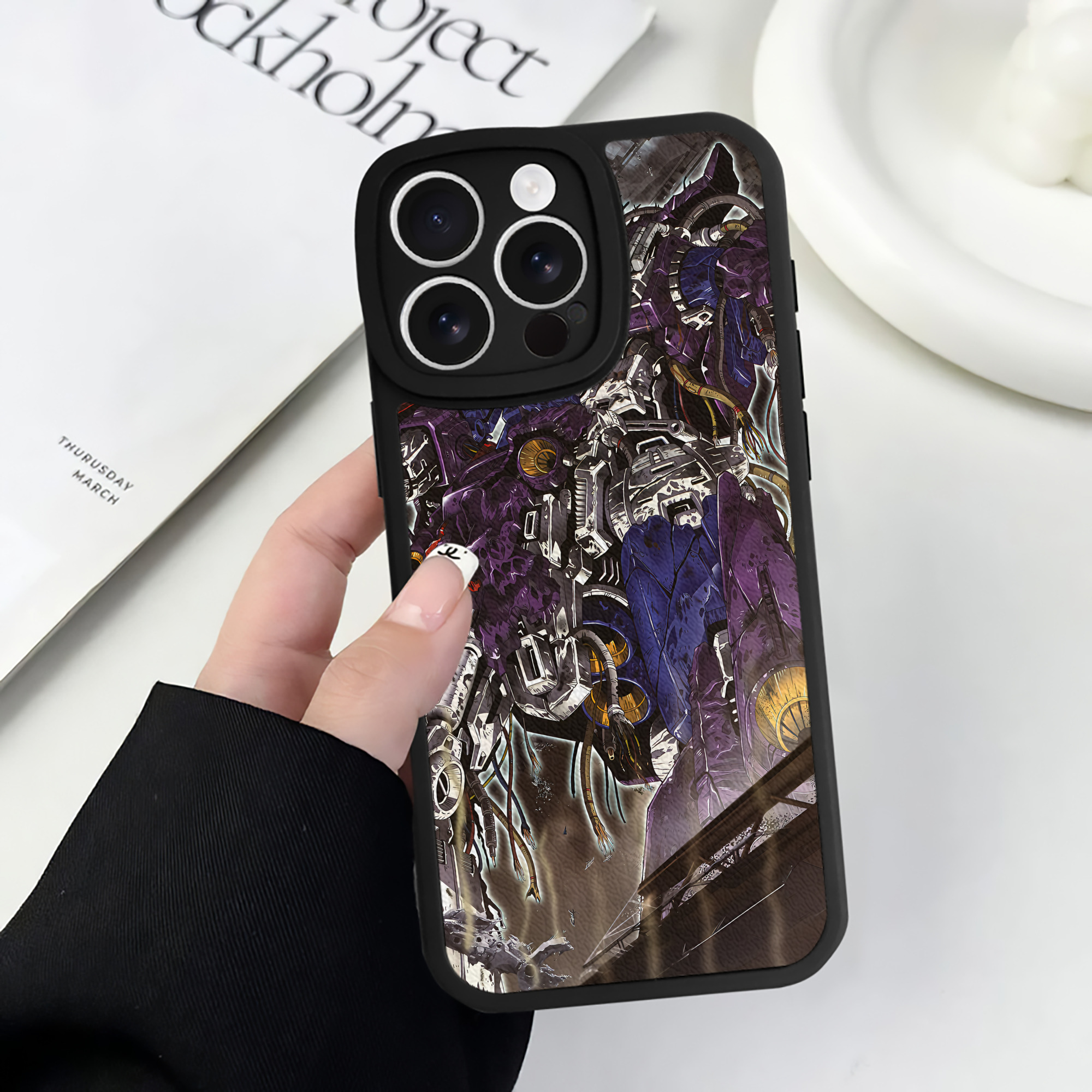 （画像用） 機動戦士ガンダム Mobile Suit Gundam 【iPhone 16シリーズ対応】シリコンスマホケース（レザー調） 材質：シリコン
